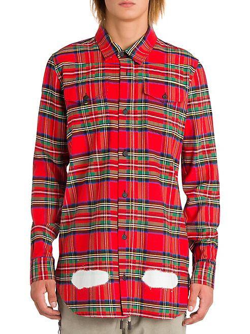 Off-White - Printed Checkered Shirt