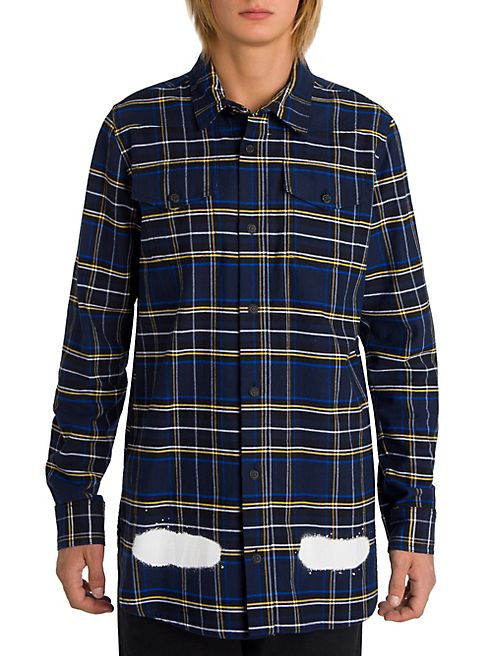 Off-White - Printed Checkered Shirt