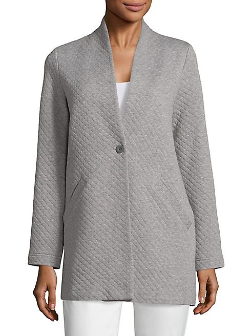 Eileen Fisher - Diamond Quilted Long Jacket