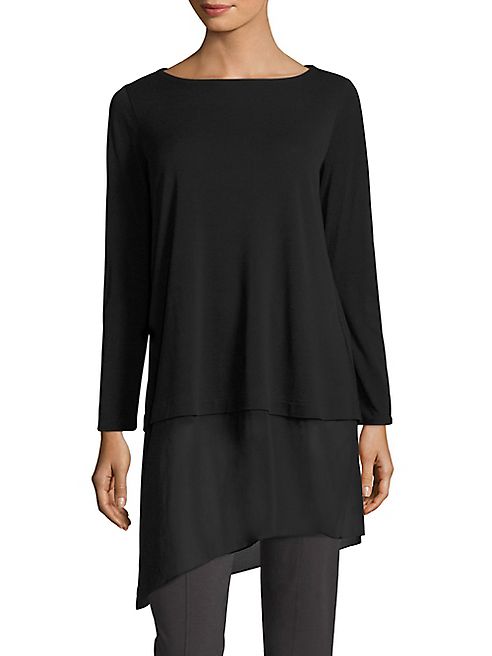 Eileen Fisher - Silk Jersey Asymmetrical Hem Tunic