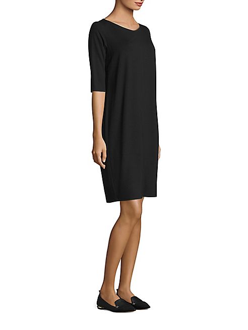 Eileen Fisher - Three-Quarter Sleeve Shift Dress