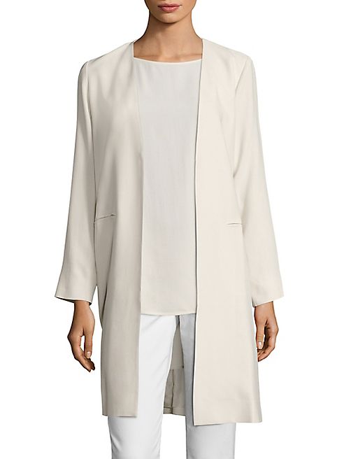 Eileen Fisher - Open-Front Silk Crepe Jacket