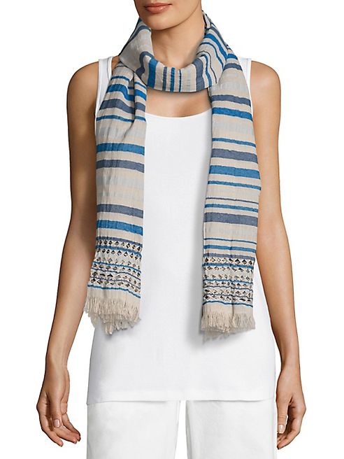 Eileen Fisher - Striped Organic Cotton Scarf