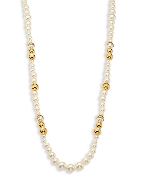 Tory Burch - Capped Faux-Pearl Strand Necklace/39