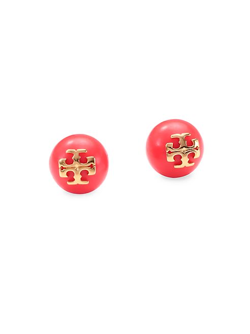 Tory Burch - Faux Pearl Logo Stud Earrings