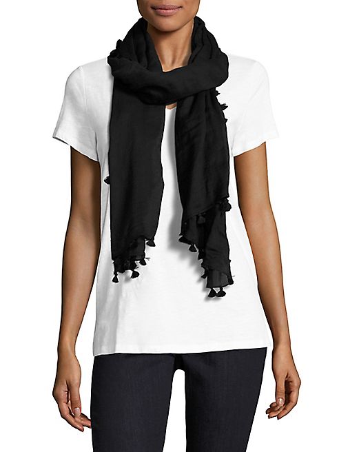 Eileen Fisher - Cotton Twill Pompom Wrap