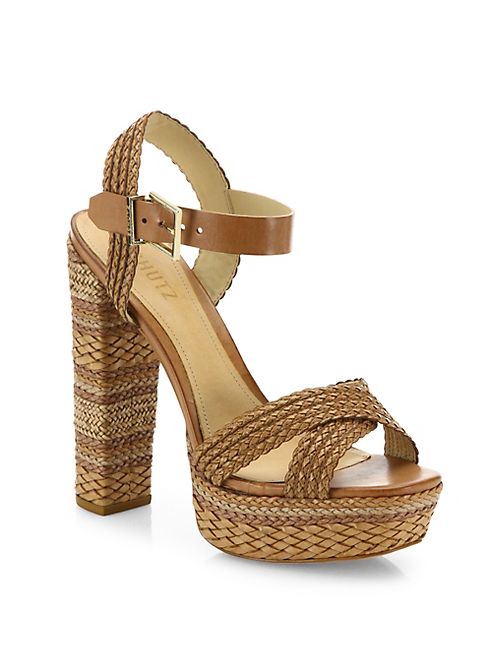 Schutz - Lorah Braided Leather Platform Sandals