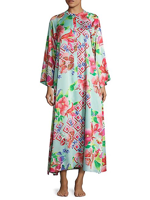 Natori - Star Blossom Zip-Front Caftan