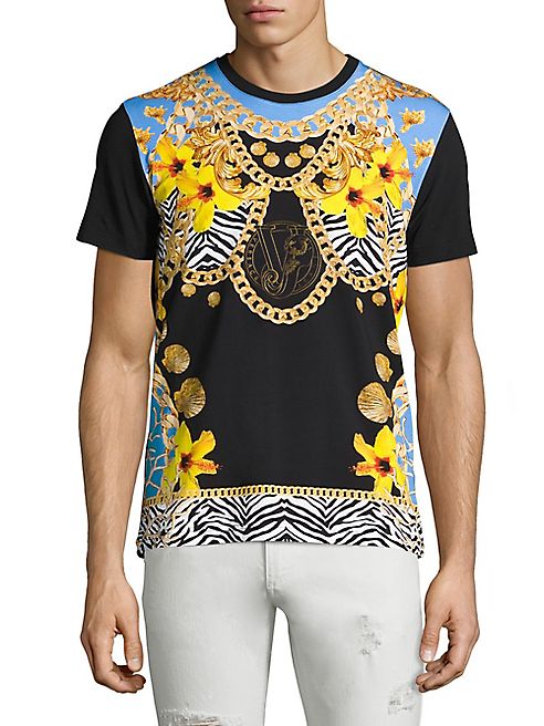 Versace Jeans - Chain & Zebra-Printed Tee