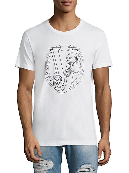 Versace Jeans - Bianco Logo Outline Tee