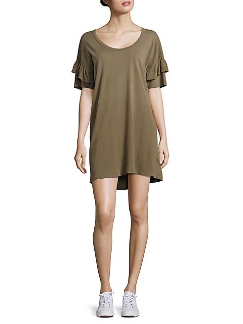 Current/Elliott - The Roadie Ruffle Cotton T-Shirt Dress