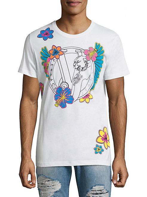 Versace Jeans - Bianco Floral Logo Tee