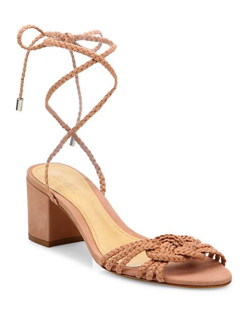 Schutz - Marlie Braided Block Heel Leather Sandals