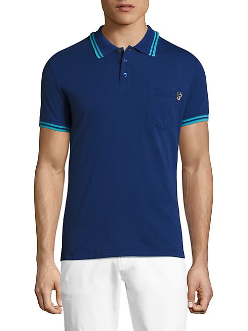 Versace Jeans - Stripe-Trimmed Logo Polo