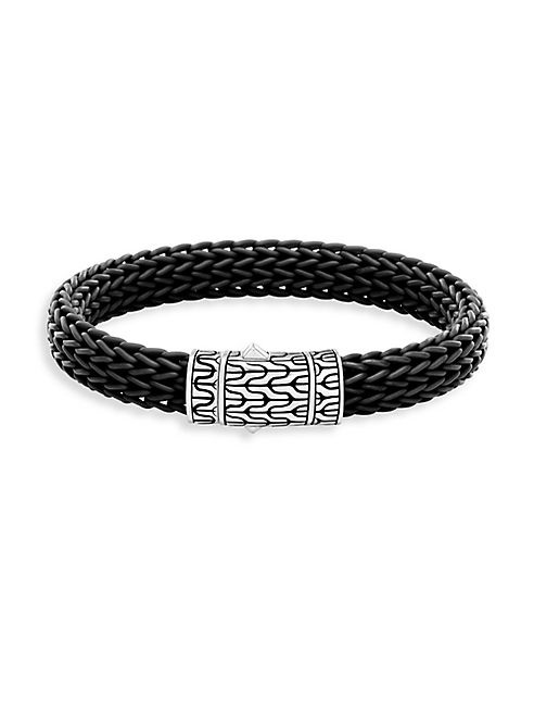 John Hardy - Classic Silver & Rubber Bracelet