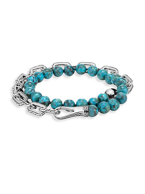 John Hardy - Turquoise & Silver Double Wrap Bracelet