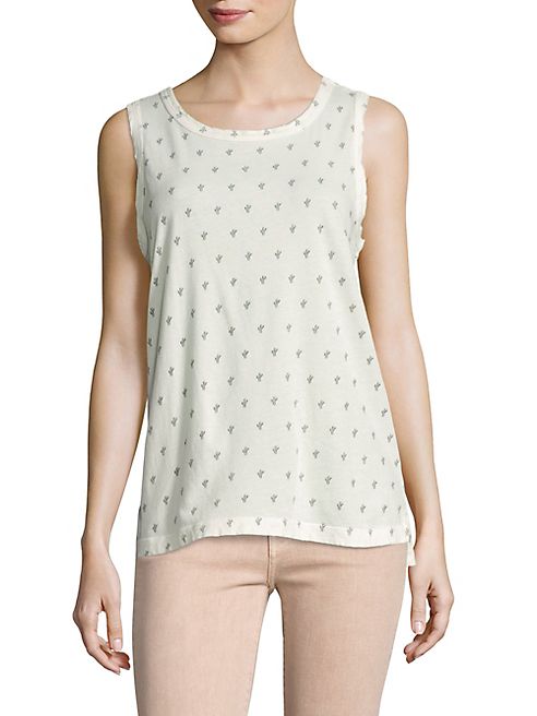 Current/Elliott - Cactus-Print Cotton Muscle Tee