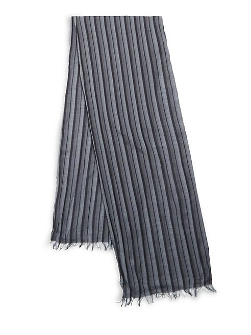 John Varvatos Star USA - Striped Silk Blend Scarf