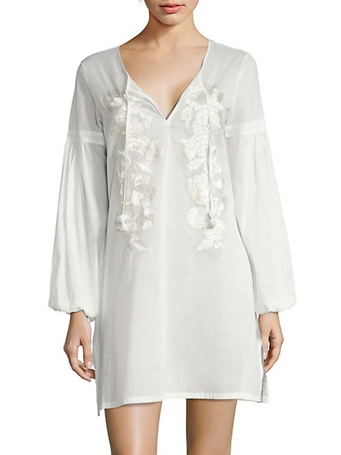 Natori - Cebu Embroidered Peasant Sleepshirt