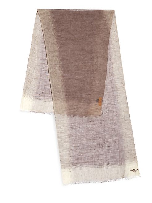 Hickey Freeman - Linen Border Striped Scarf