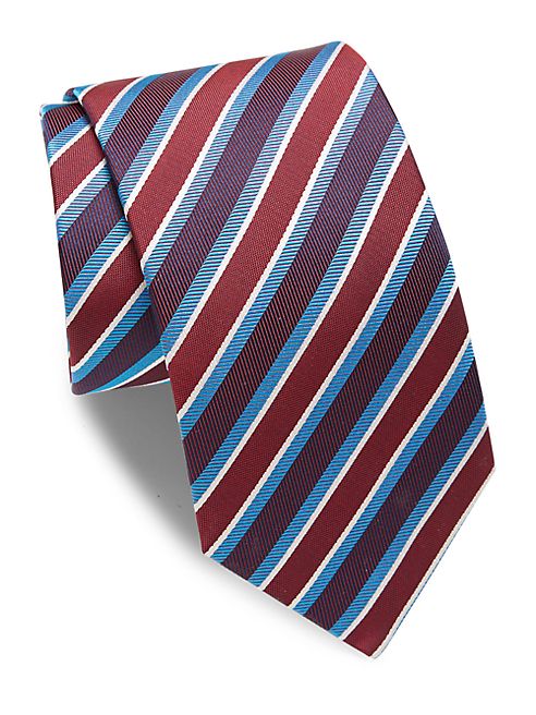 Eton - Colorblock Striped Silk Tie