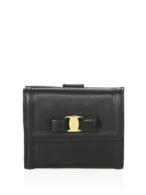 Salvatore Ferragamo - Gancino Clip French Continental Leather Vara Bow Wallet