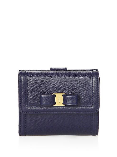 Salvatore Ferragamo - Gancino Clip French Continental Leather Vara Bow Wallet