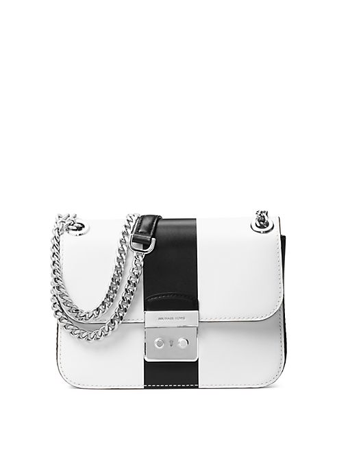 MICHAEL MICHAEL KORS - Striped Medium Leather Shoulder Bag