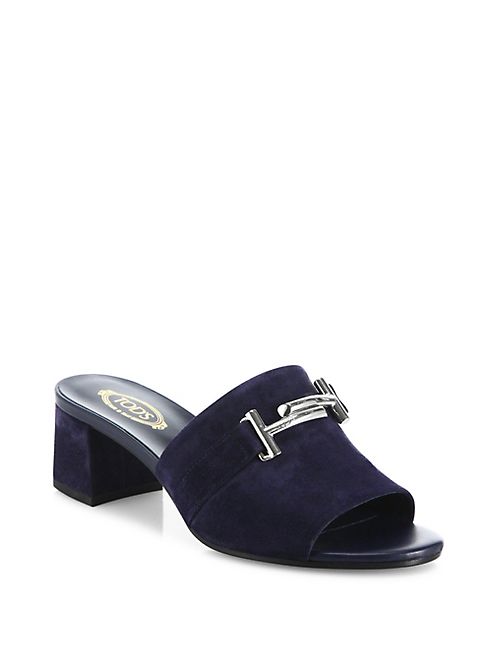 Tod's - Double T Suede Slide Sandals