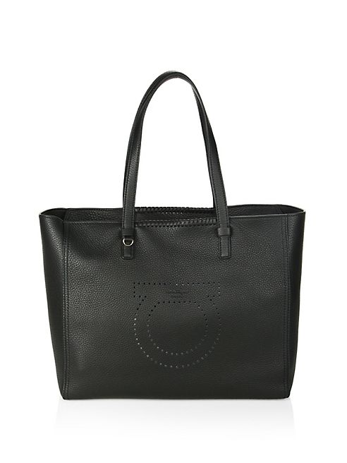 Salvatore Ferragamo - Gancio Mood Marta Pebbled Leather Tote