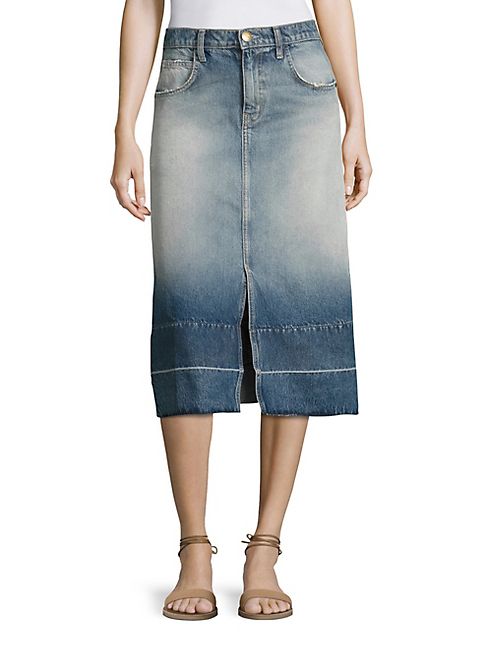 Current/Elliott - The Slit Denim Midi Skirt