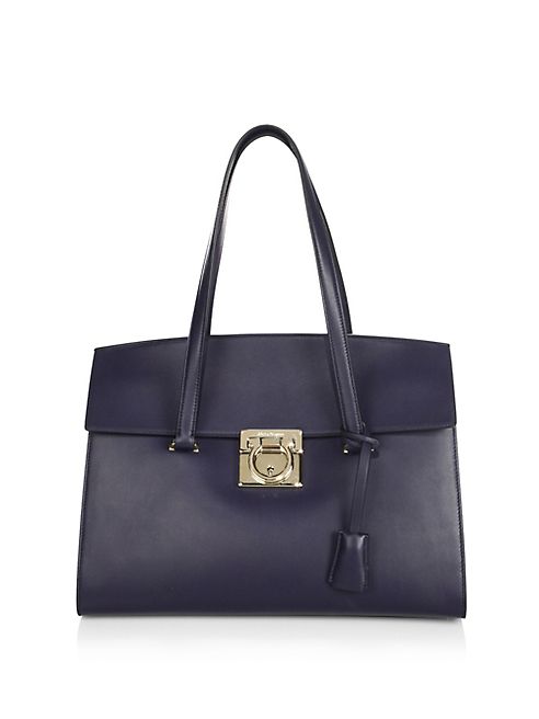 Salvatore Ferragamo - Lock Story Mara   Leather Medium Tote