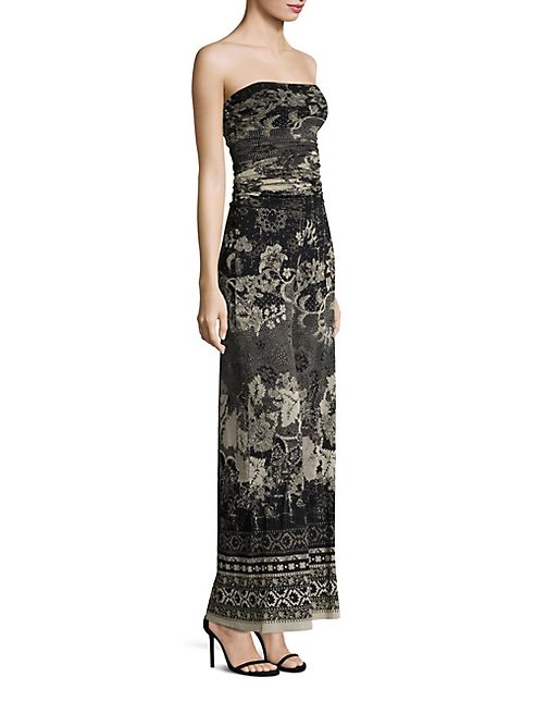 Fuzzi - Batik Floral Strapless Jumpsuit