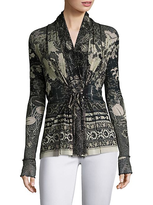 Fuzzi - Batik Floral Tie Cardigan