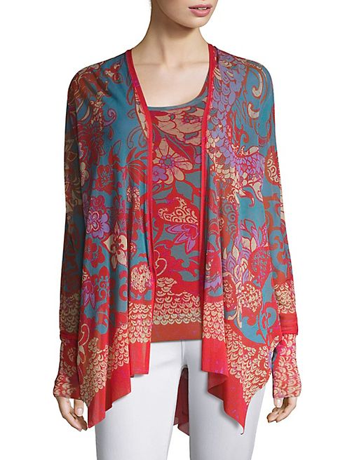 Fuzzi - Printed Shawl Collar Cardigan