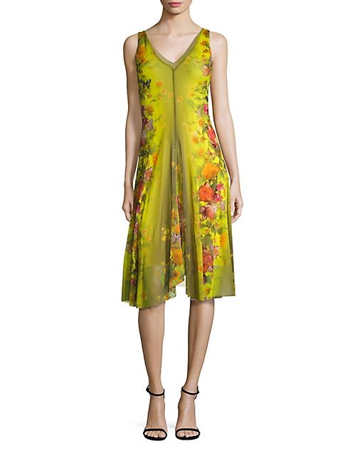 Fuzzi - Farfalla Floral Printed A-Line Dress