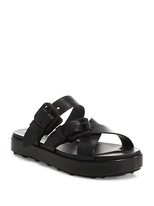 Alexander Wang - Kriss Buckle Leather Slides