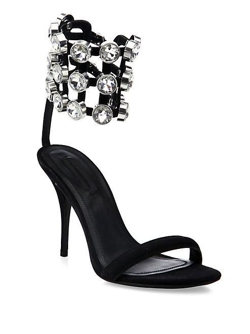 Alexander Wang - Antonia Jeweled Cage Suede Sandals