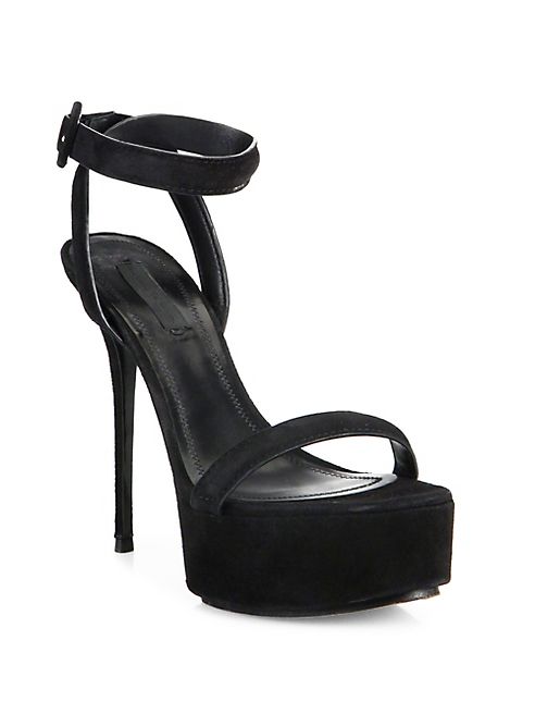 Alexander Wang - Antonia Suede Ankle-Strap Platform Sandals