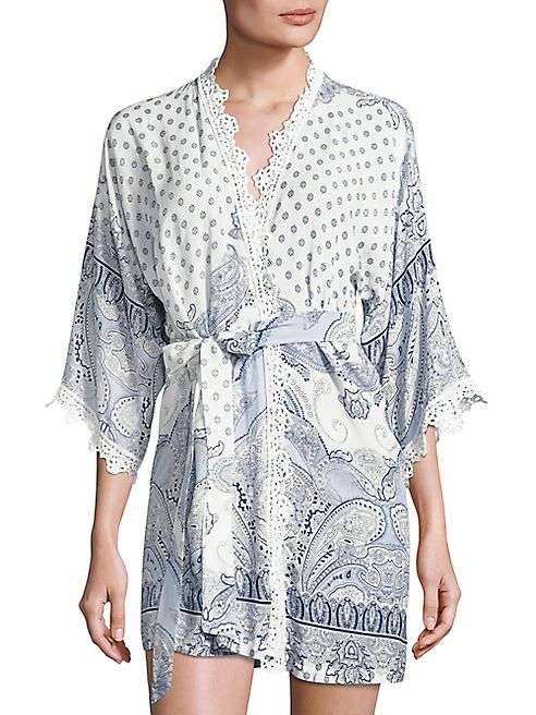 In Bloom - Printed Caftan-Sleeve Wrap