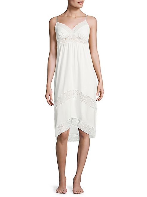 In Bloom - Lace-Inset Jersey Nightgown