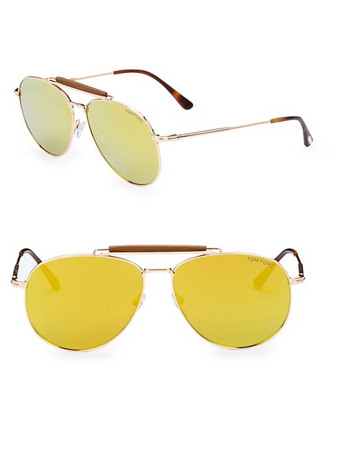 Tom Ford Eyewear - Sean 60MM Mirrored Aviator Sunglasses