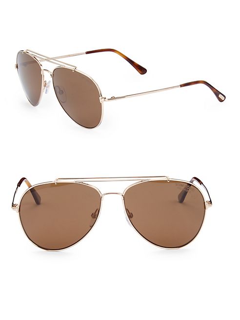 Tom Ford Eyewear - Georges 59MM Polarized Navigator Sunglasses