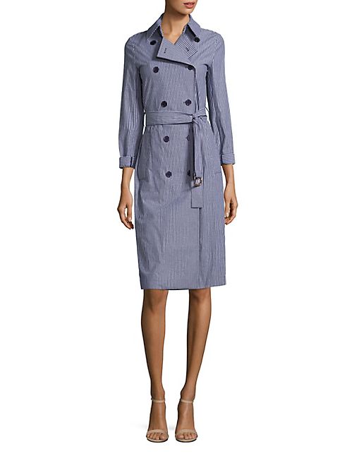 MICHAEL MICHAEL KORS - Pane Striped Trench Coat