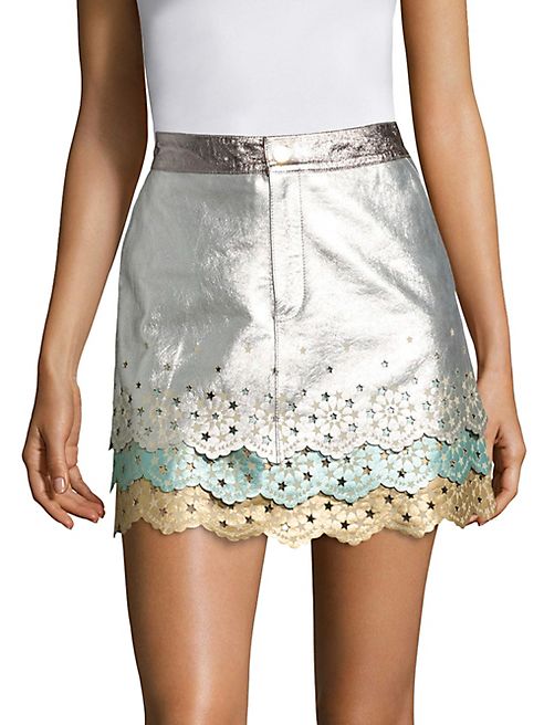 Tommy Hilfiger Collection - Layered Leather Mini Skirt