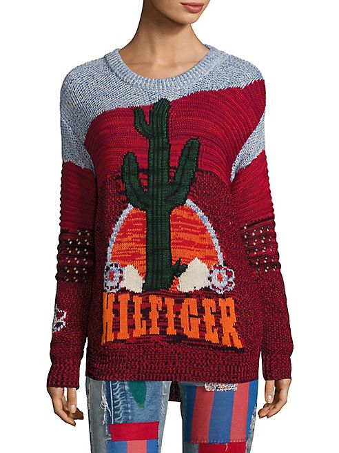 Tommy Hilfiger Collection - Runway Intarsia Cactus Long Sleeve Sweater