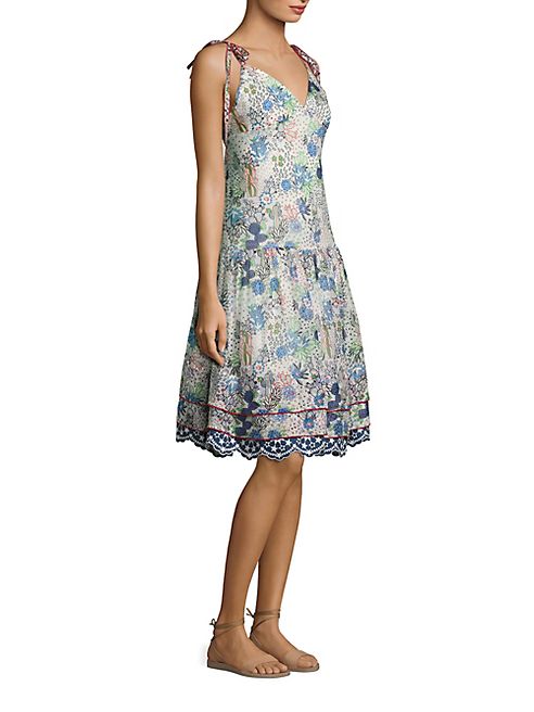 Tommy Hilfiger Collection - Cactus Print Silk Midi Slip Dress