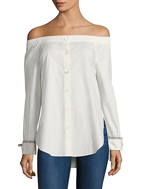 Tommy Hilfiger Collection - Off-the-Shoulder Long Sleeve Shirt