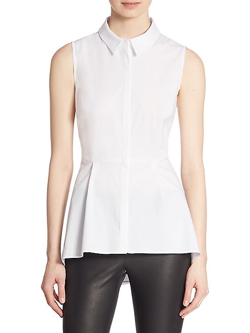 Saks Fifth Avenue Collection - Sleeveless Peplum Poplin Top