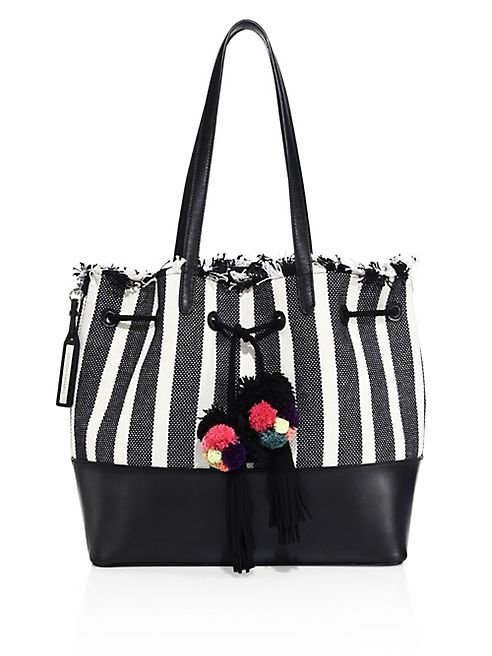 Loeffler Randall - Striped Drawstring Tote